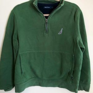 Nautica Dark Green 3/4 Zip Crew Neck